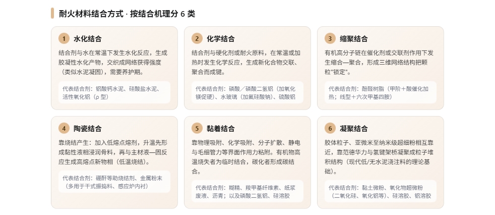 耐火材料结合方式有哪几种